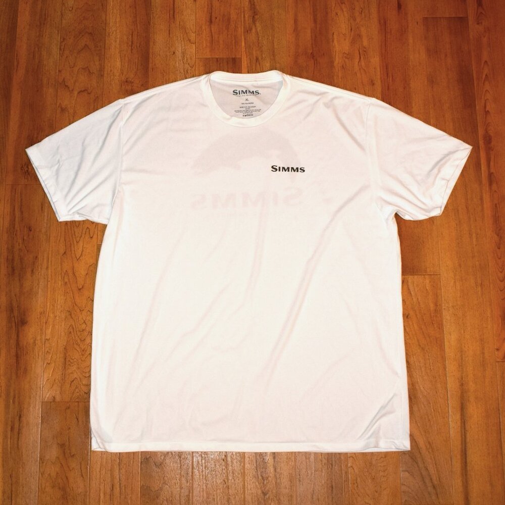 Simms White Short Sleeve Fishing T-Shirt Sz XL